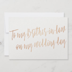 Cuivre "À mon beau-frère le jour de mon mariage"