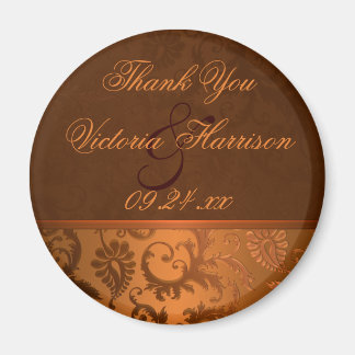 Cuivre et aimant Mariage damassé Favor Brown