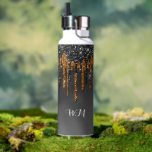 Cuivre noirGlitter Personnalisé Bouteille d'eau Th