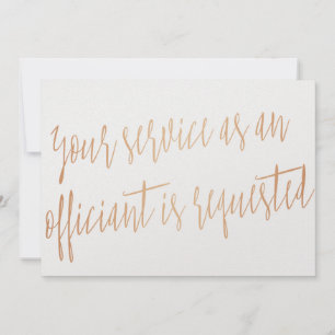 Cuivre "Votre service en tant qu'officiant est dem