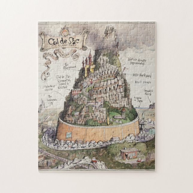 Cul-de-sac et puzzle adjacent d'endroits (Vertical)