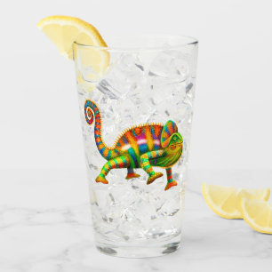 Culbuteur coloré en verre de lézard de caméléo