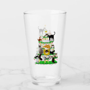 Culbuteur en verre d'arbre de chat de Noël