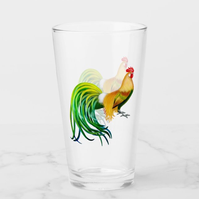 Culbuteur en verre de poulet de coq de Phoenix (Devant)