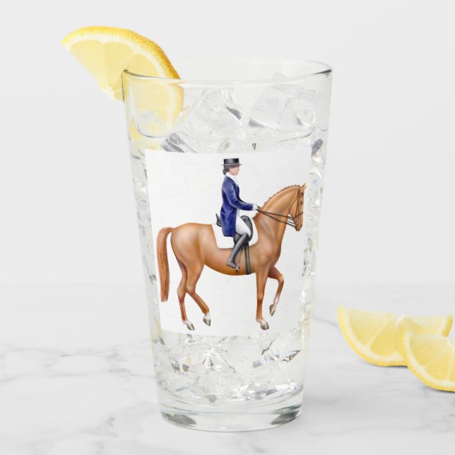Culbuteur en verre équestre de cheval de dressage (Devant glace)