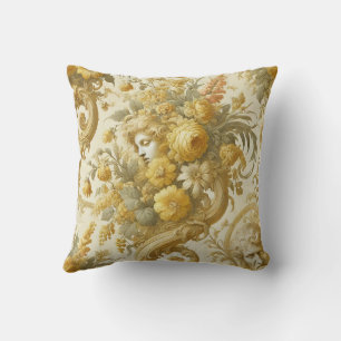 Culte d'or - Coussin floral baroque