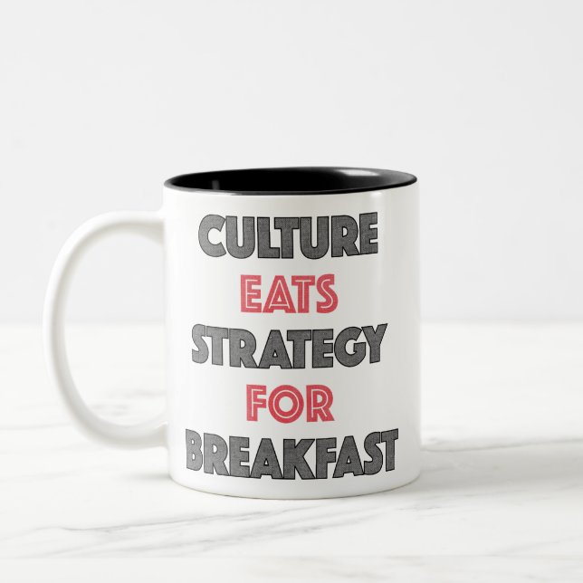 Culture Mange Stratégie Pour Le Petit Déjeuner Mug (Gauche)
