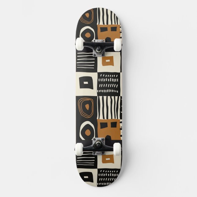 Culturel Africain Abstrait Imprimer Skateboard (Recto)