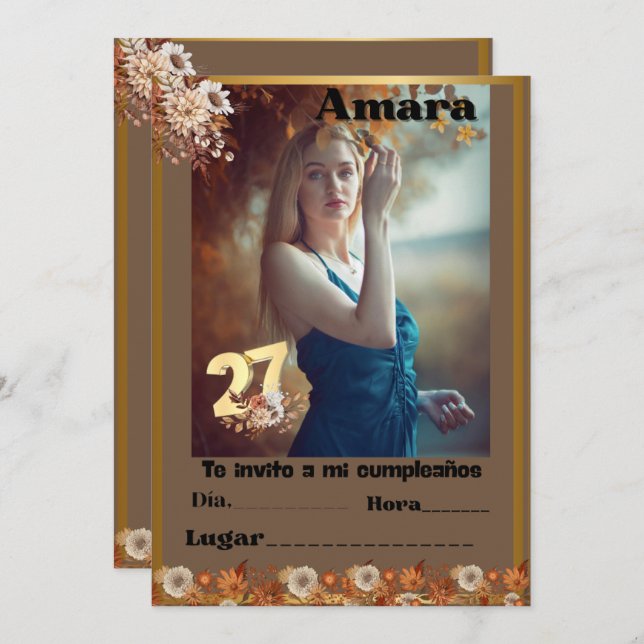 cumpleanos Invitation (Devant / Derrière)