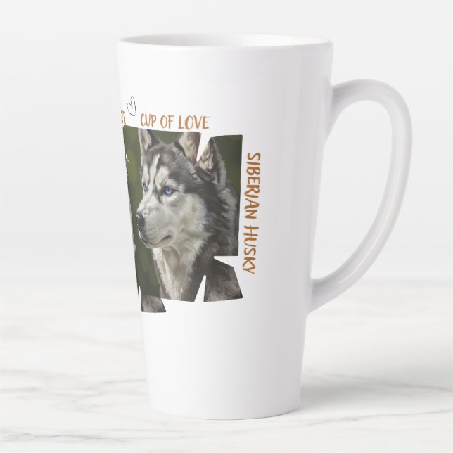 Cup of Love Dog Lover Large Latte Mug (Droite)