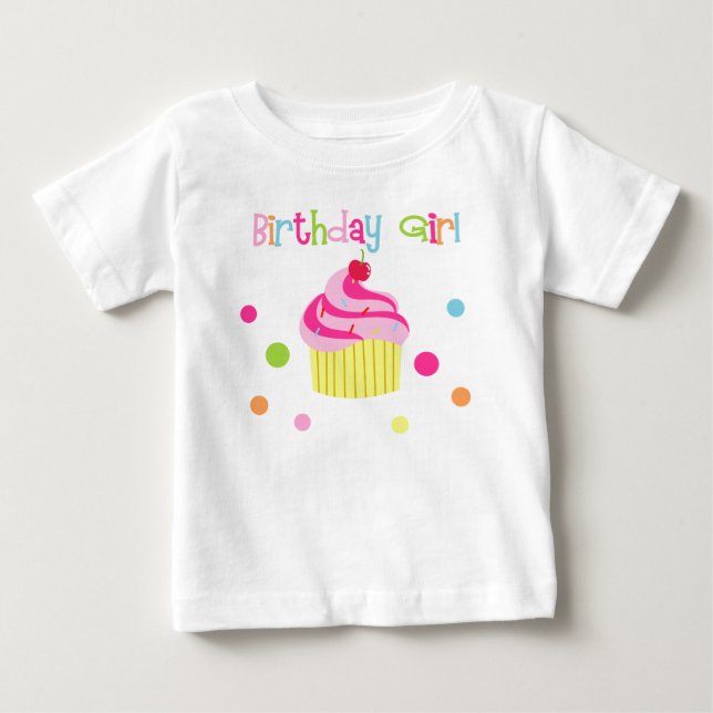 Cupcake 1er anniversaire fille Tee Tshirt chemise (Devant)
