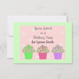 Cupcake Anniversaire Fête Invitation