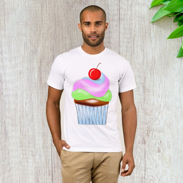 Cupcake Avec Cerise Sur Le Top Mens T-shirt (Créateur téléchargé)