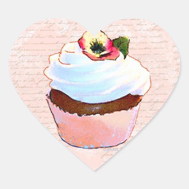 Cupcake avec Stickers Design Art Pansy (Devant)