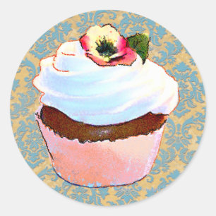 Cupcake avec Stickers Design Art Pansy