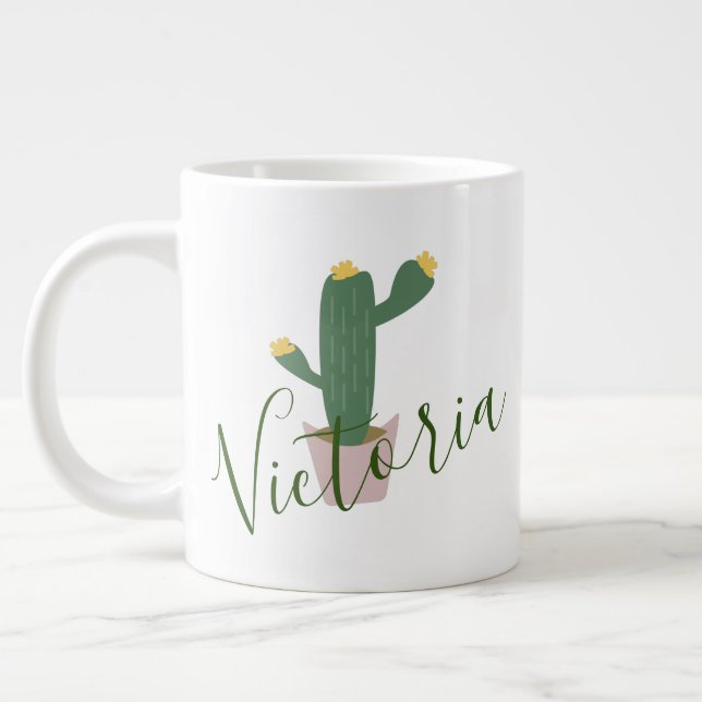 Cupcake Cactus Nom Giant Coffee Mug (Gauche)
