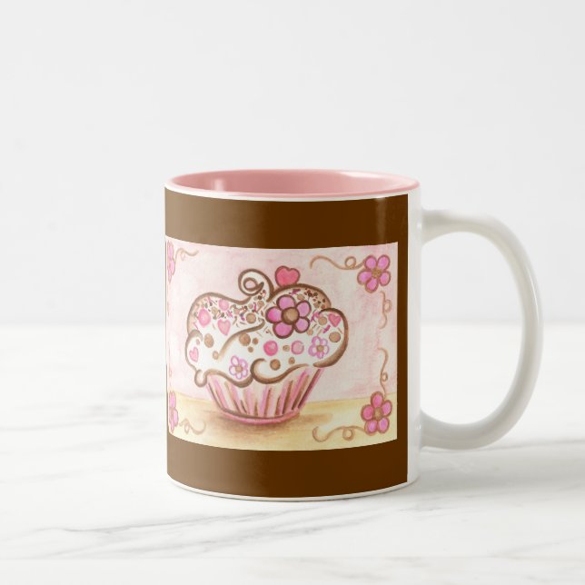 Cupcake Café Mug Cadeau Anniversaire (Droit)
