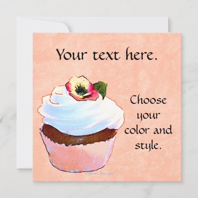 Cupcake Card Invitation Party (Devant)