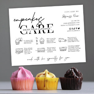 Cupcake Care Card Minimalist Bakery Carte de remer