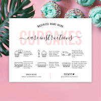 Cupcake Care Instructions Carte Rose esthétique