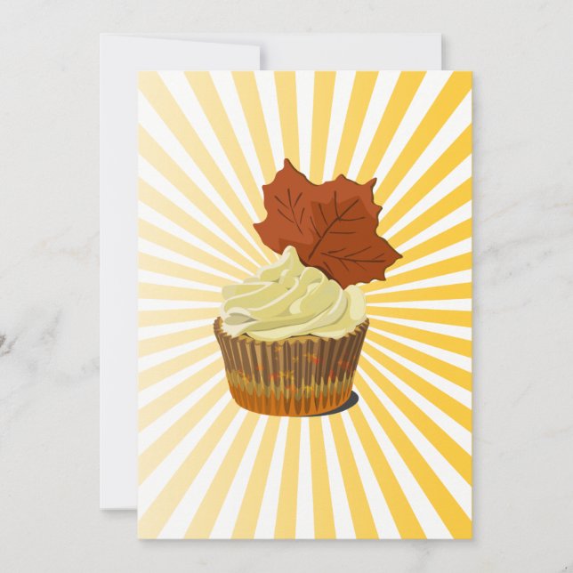 cupcake d'automne avec motif de ligne de projectio (Devant)
