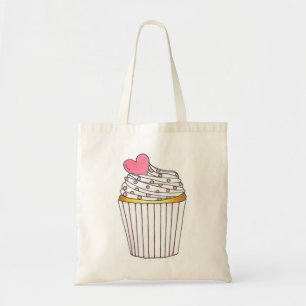 Cupcake de coeur rose avec Sac fourre-tout d'arros