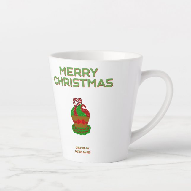 Cupcake de Noël Petite Mug latte (Droite)