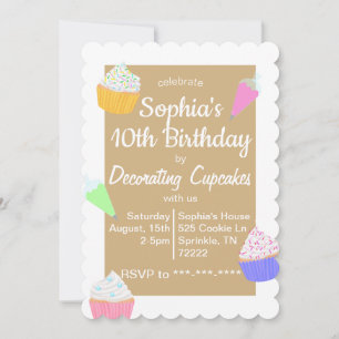 Cupcake Décoration Anniversaire Invitation