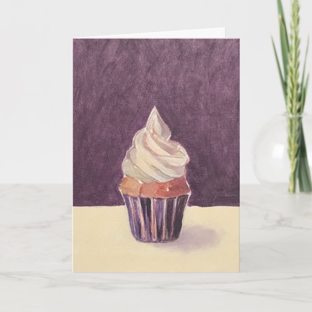 Cupcake En Carte Violette (Devant)