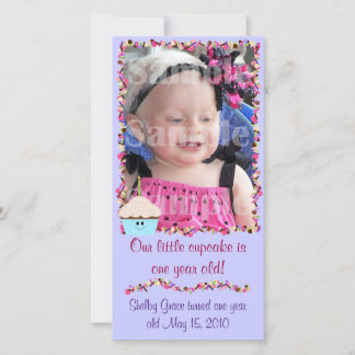 Cupcake et arroses Carte photo d'anniversaire
