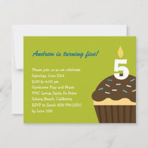 Cupcake Invitation d'anniversaire - Lime
