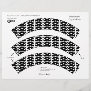 Cupcake Liners - Mustache Fun