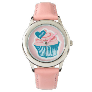Cupcake Love nom personnalisé montres
