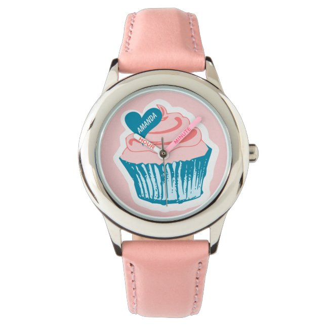 Cupcake Love nom personnalisé montres (devant)