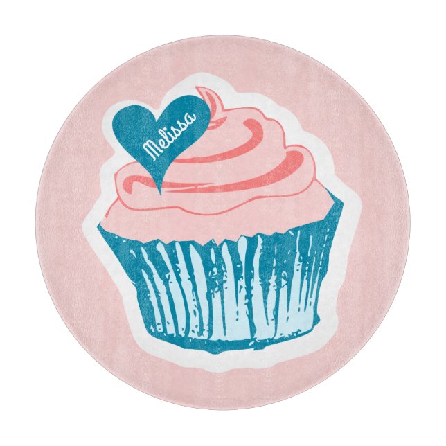 Cupcake Love nom personnalisé planche à découper (Devant)