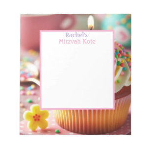 Cupcake Mitzvah Note Filles Bloc-notes