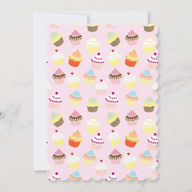 Cupcake Party Carte de voeux plat (Devant)