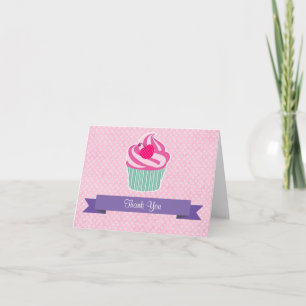 Cupcake rose avec Merci de cerise Pointe Polka