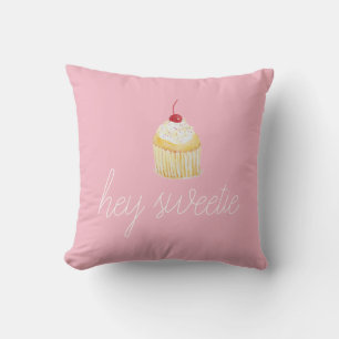 Cupcake rose Hey Sweetie Personnaliser le Coussin