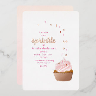 Cupcake Saupoudrer les invitations pour la douche 