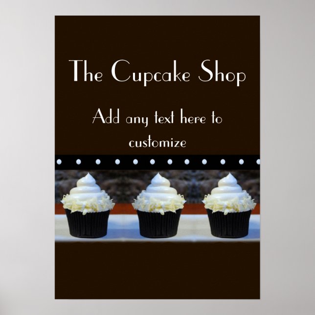 Cupcake Shop Poster noir et Brown (Devant)