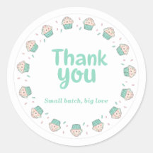 Cupcake Sprinkle Baking Thank You Sticker 