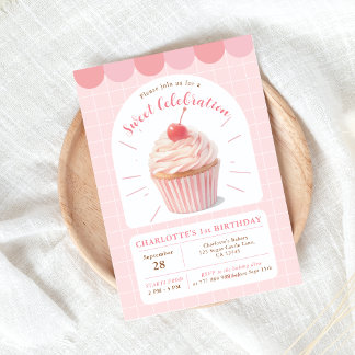 Cupcake Sweet Shop Anniversaire Invitation