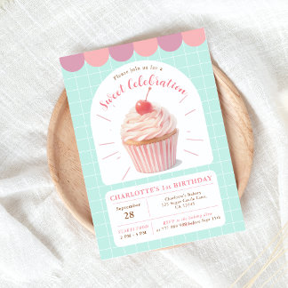 Cupcake Sweet Shop Anniversaire Invitation