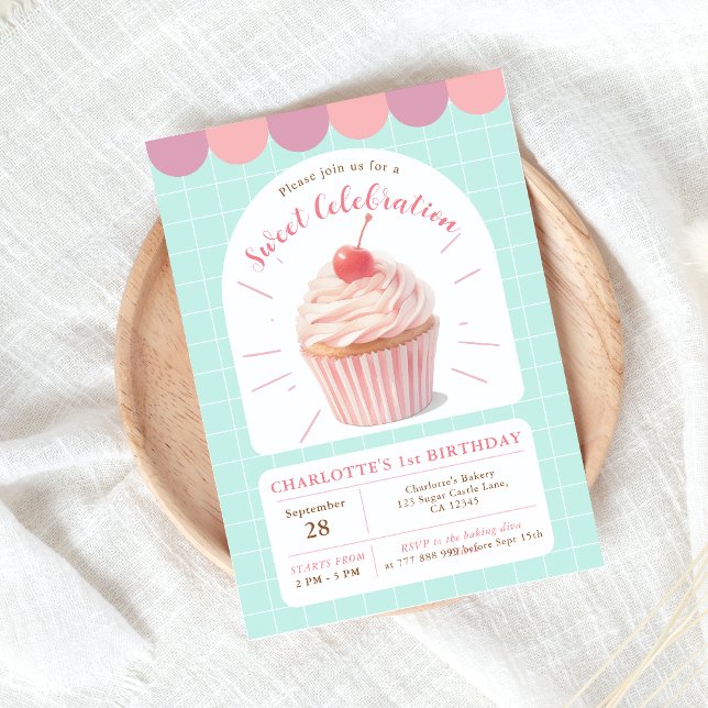 Cupcake Sweet Shop Anniversaire Invitation (Créateur téléchargé)