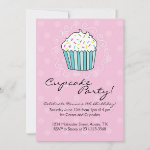 Cupcake Thème Anniversaire Invitations