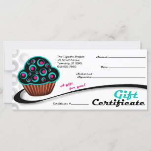 Cupcake Turquoise alternatif rétro - Certificats c