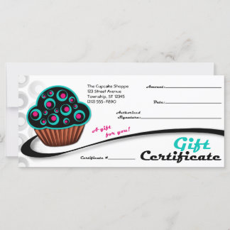 Cupcake Turquoise alternatif rétro - Certificats c