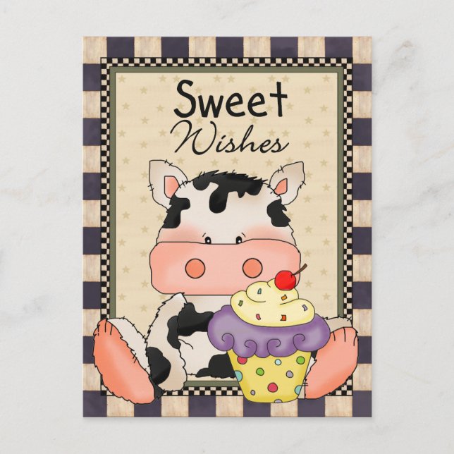 Cupcake Vache douce carte postale (Devant)
