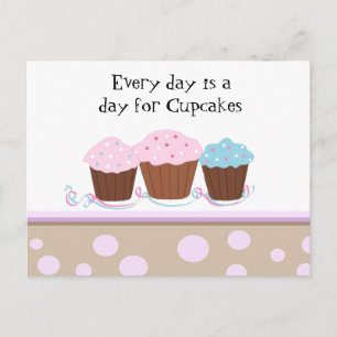 Cupcakes avec une carte postale mignonne